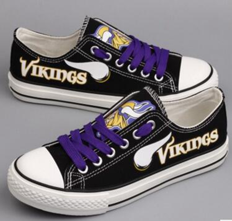 Women's Minnesota Vikings Repeat Print Low Top Sneakers 001 Women's Minnesota Vikings Repeat Print Low Top Sneakers 001